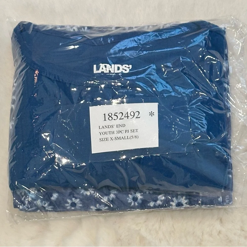 Lands' End Youth 3-piece Pajama Set